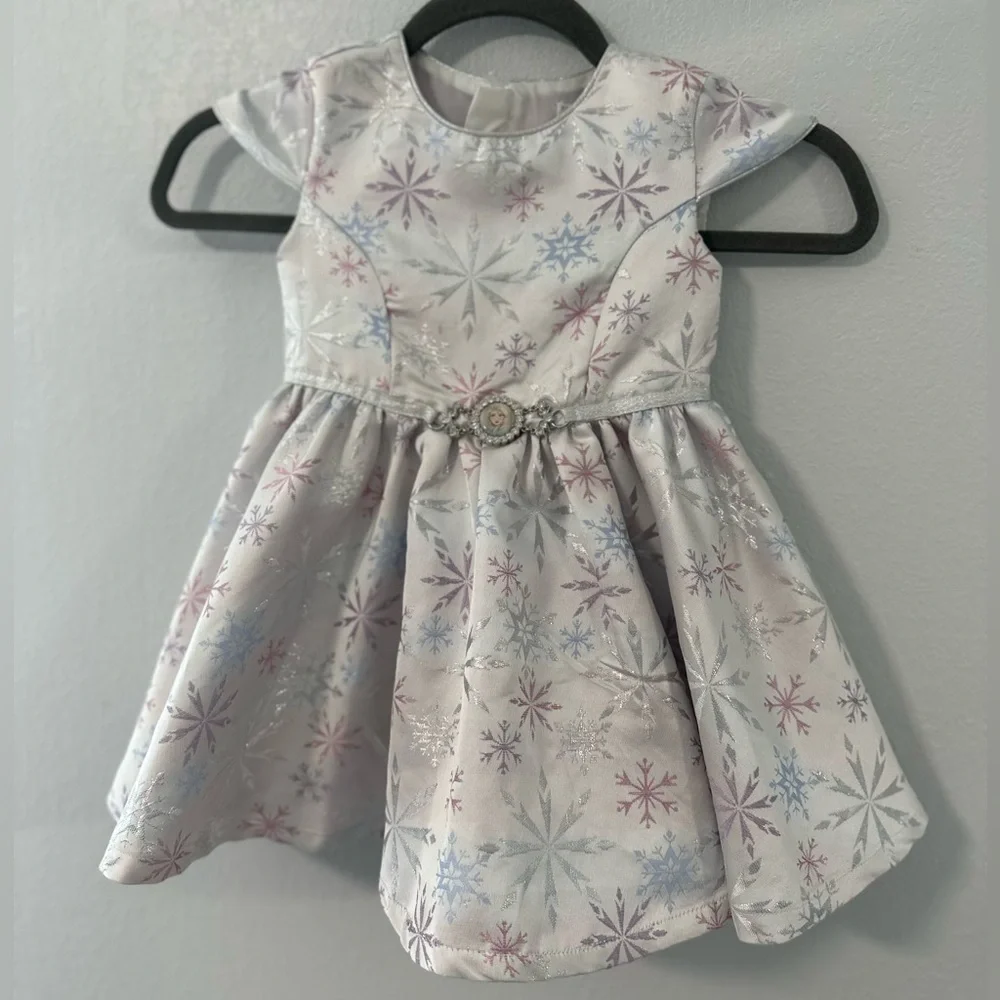 Disney White & Silver Snowflake Party Dress